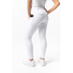 Pantalon d'équitation Horze Mira enfant fond intégral Blanc brillant