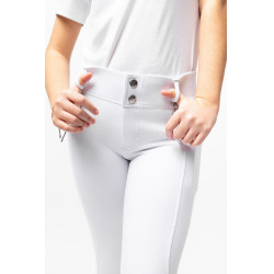 Pantalon d'équitation Horze Mira enfant fond intégral Blanc brillant