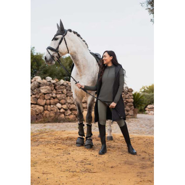 Lange mouwloze bodywarmer B Vertigo Agnetha dames Zwarte schoonheid