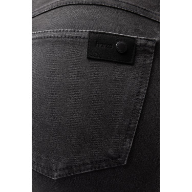 Horze Carolyn denim fullgrip damesrijbroek Zwart Horze Carolyn denim fullgrip damesrijbroek Zwart