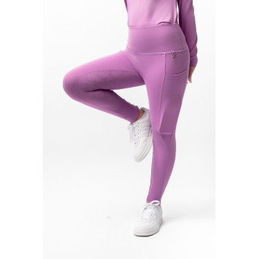 Legging à fond intégral Gillian pour enfant Horze Pensée pâle Violet Legging à fond intégral Gillian pour enfant Horze Pensée pâle Violet