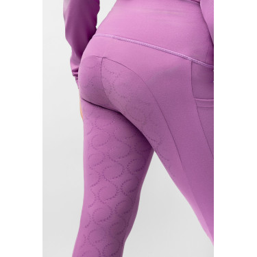 Legging à fond intégral Gillian pour enfant Horze Pensée pâle Violet Legging à fond intégral Gillian pour enfant Horze Pensée pâle Violet