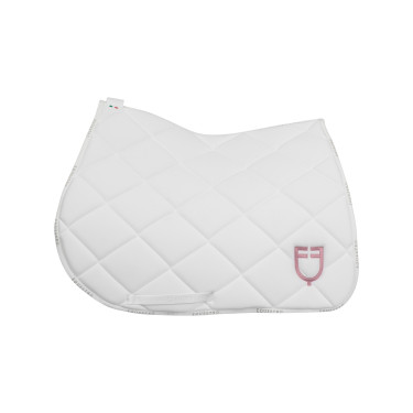 Tapis de selle obstacle avec logo multicolore GP Equestro Blanc / blanc / ballerine Tapis de selle obstacle avec logo multicolore GP Equestro Blanc / blanc / ballerine