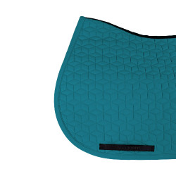 Tapis de selle de saut en matelassage cubique Equestro Pétrol