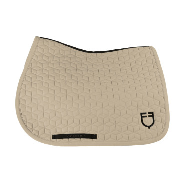 Tapis de selle de saut en matelassage cubique Equestro Oxford tan Rose Tapis de selle de saut en matelassage cubique Equestro Oxford tan Rose