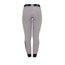 Pantalon femme avec grip intégral Aria en tissu technique Equestro Gris givre