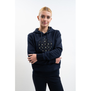 Sweater Harcour Samy Marine mozaïek Marineblauw