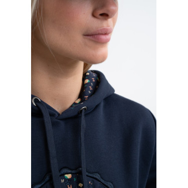 Sweater Harcour Samy Marine mozaïek Marineblauw