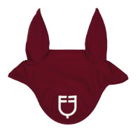 Bonnet anti-mouches en tissu technique avec logo Equestro Vin / blanc Rouge Bonnet anti-mouches en tissu technique avec logo Equestro Vin / blanc Rouge
