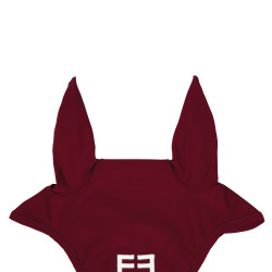 Bonnet anti-mouches en tissu technique avec logo Equestro Vin / blanc Rouge
