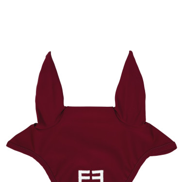 Bonnet anti-mouches en tissu technique avec logo Equestro Vin / blanc Rouge