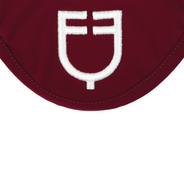 Bonnet anti-mouches en tissu technique avec logo Equestro Vin / blanc Rouge