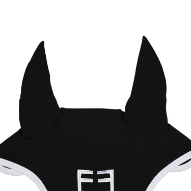 Vliegenmasker in technische stof White Line Edition Equestro Zwart Vliegenmasker in technische stof White Line Edition Equestro Zwart