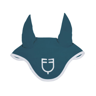 Bonnet anti-mouches en tissu technique White Line Edition Equestro Pétrol Bleu