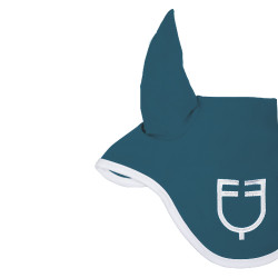 Vliegenmasker in technische stof White Line Edition Equestro Petrol Blauw Vliegenmasker in technische stof White Line Edition Equestro Petrol Blauw