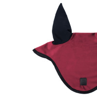 Bonnet anti-mouches en velours et tissu technique Equestro Vin / noir Rouge