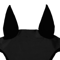 Bonnet anti-mouches en velours et tissu technique Equestro Noir / noir