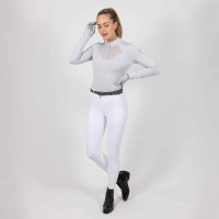 Polo en tech Imperial Riding Gaby Crystal Bleu