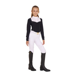 Wedstrijdpolo Meisje met Strass Equestro Zwart Wedstrijdpolo Meisje met Strass Equestro Zwart