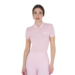 Polo d'entraînement ajusté en tissu respirant femme Equestro Ballerine / blanc antique Rose Polo d'entraînement ajusté en tissu respirant femme Equestro Ballerine / blanc antique Rose