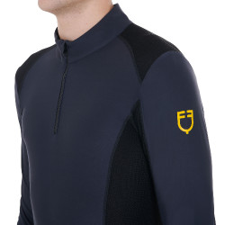 Aansluitende trainingspolo met lange mouwen heren Equestro Marineblazer Marineblauw