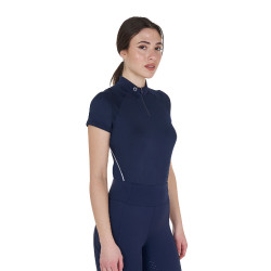 Technische aansluitende trainingspolo met ritssluiting voor dames Equestro Marineblazer Marineblauw
