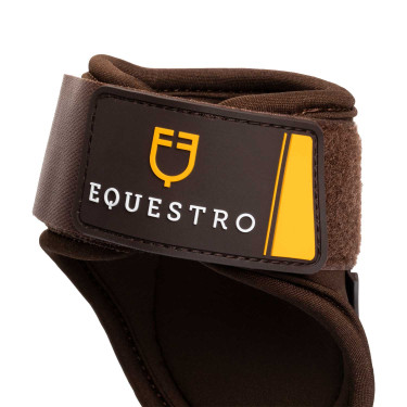 Protège-boulets en néoprène avec fermeture velcro Equestro Marron