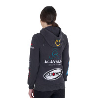 Sweat à capuche femme avec multi-logo nouveau Equestro Asphalte Gris