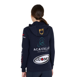 Dameshoodie met multi-logo nieuwe Equestro Marineblazer Marineblauw