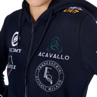 Sweat à capuche femme avec multi-logo nouveau Equestro Marine blazer Bleu marine