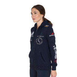 Dameshoodie met multi-logo nieuwe Equestro Marineblazer Marineblauw