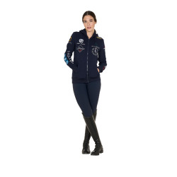 Sweat à capuche femme avec multi-logo nouveau Equestro Marine blazer Bleu marine Sweat à capuche femme avec multi-logo nouveau Equestro Marine blazer Bleu marine