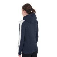 Dameshoodie met rits van Equestro Marineblazer Marineblauw
