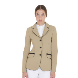 Wedstrijdjas dames in technische stretchstof Equestro Wierook Beige