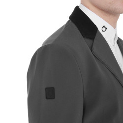 Veste de concours homme 3 boutons Elegance Equestro Gris / noir Veste de concours homme 3 boutons Elegance Equestro Gris / noir