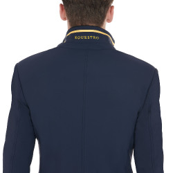 Wedstrijdjas voor Heren in Stretchstof met Ritszakken Equestro Marineblazer Marineblauw