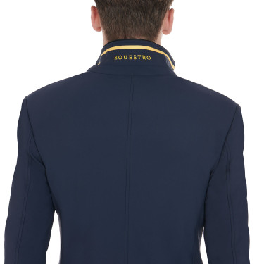 Wedstrijdjas voor Heren in Stretchstof met Ritszakken Equestro Marineblazer Marineblauw