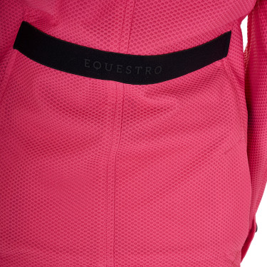 Veste de concours trois boutons fille en mesh Equestro Chèvrefeuille Rose