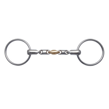 Mors 2 ringen Stübben 2457 Waterford Max Relax met zachte koperen scharnier mondstuk 16 mm Mors 2 ringen Stübben 2457 Waterford Max Relax met zachte koperen scharnier mondstuk 16 mm