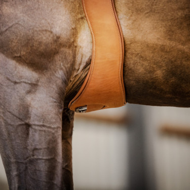 Sangle Stübben cuir Contours élastiques sur les deux côtés Tabac Marron