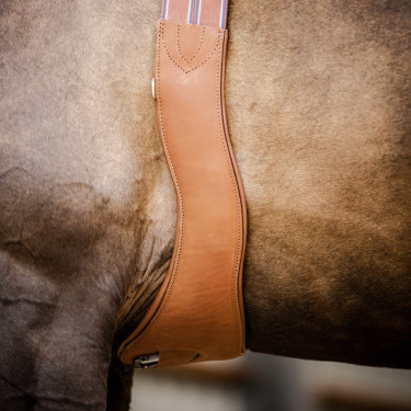 Sangle Stübben cuir Contours élastiques sur les deux côtés Tabac Marron