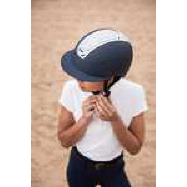 Paardrijcap met kristallen versiering Horze Arix II Donkerblauw / zilver