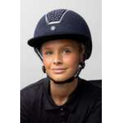 Paardrijcap Solara II Horze Marine / wit Blauw