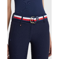 Ceinture Tommy Hilfiger Equestrian Global rayée femme Bleu marine