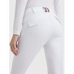 Pantalon Tommy Hilfiger Equestrian Classic femme grip genoux Blanc Pantalon Tommy Hilfiger Equestrian Classic femme grip genoux Blanc
