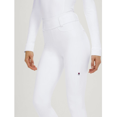 Pantalon Tommy Hilfiger Equestrian Highland Hybrid femme grip genoux Blanc
