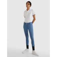 Pantalon Tommy Hilfiger Equestrian Pro femme grip genoux Blue coast Bleu Pantalon Tommy Hilfiger Equestrian Pro femme grip genoux Blue coast Bleu