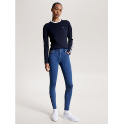 Pantalon Tommy Hilfiger Equestrian Queens Denim femme full grip Heritage Bleu Pantalon Tommy Hilfiger Equestrian Queens Denim femme full grip Heritage Bleu