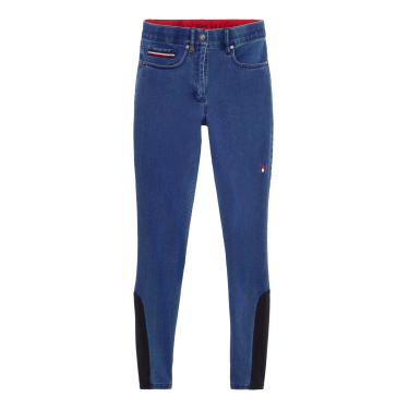 Tommy Hilfiger Equestrian Queens Denim damesrijbroek met kniestukken grip Tommy Hilfiger Equestrian Queens Denim damesrijbroek met kniestukken grip