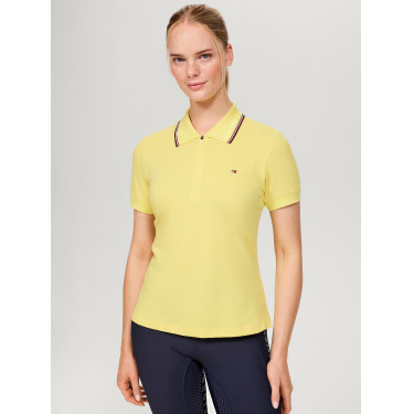 Tommy Hilfiger Equestrian Camden dames polo met rits en korte mouwen Citronella Geel Tommy Hilfiger Equestrian Camden dames polo met rits en korte mouwen Citronella Geel